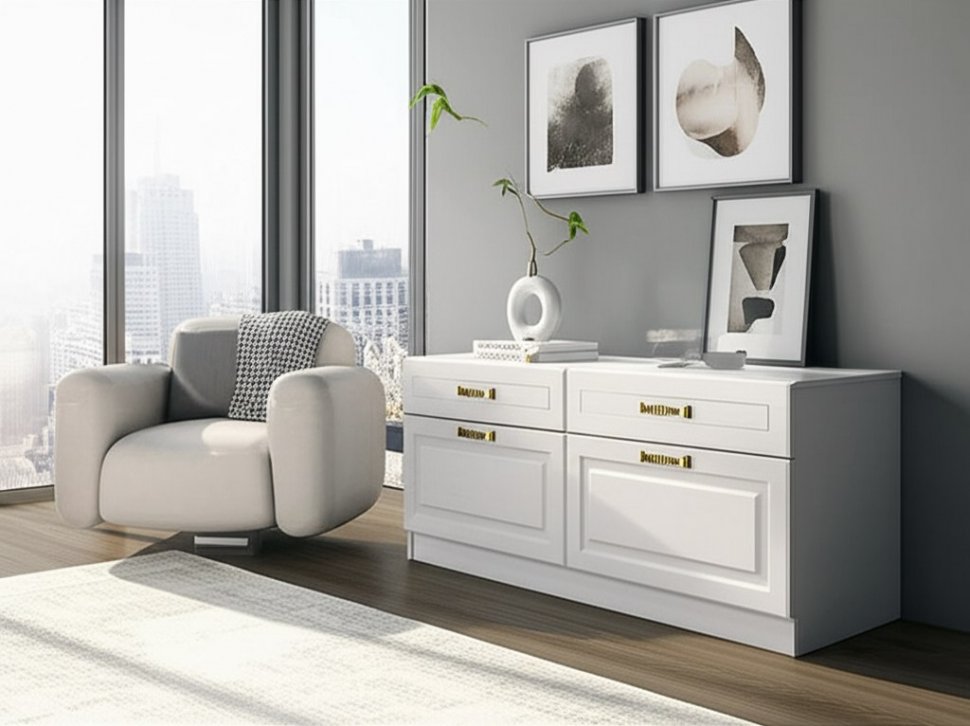 Ливерпуль Тумба Белый/Ясень ваниль