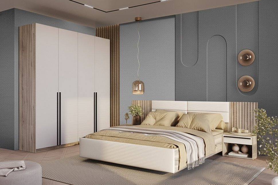 Тумба прикроватная ТБ-11, Дуб смоки, Кашемир