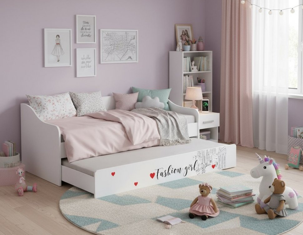 Кровать выдвижная Вега Girl, Белый