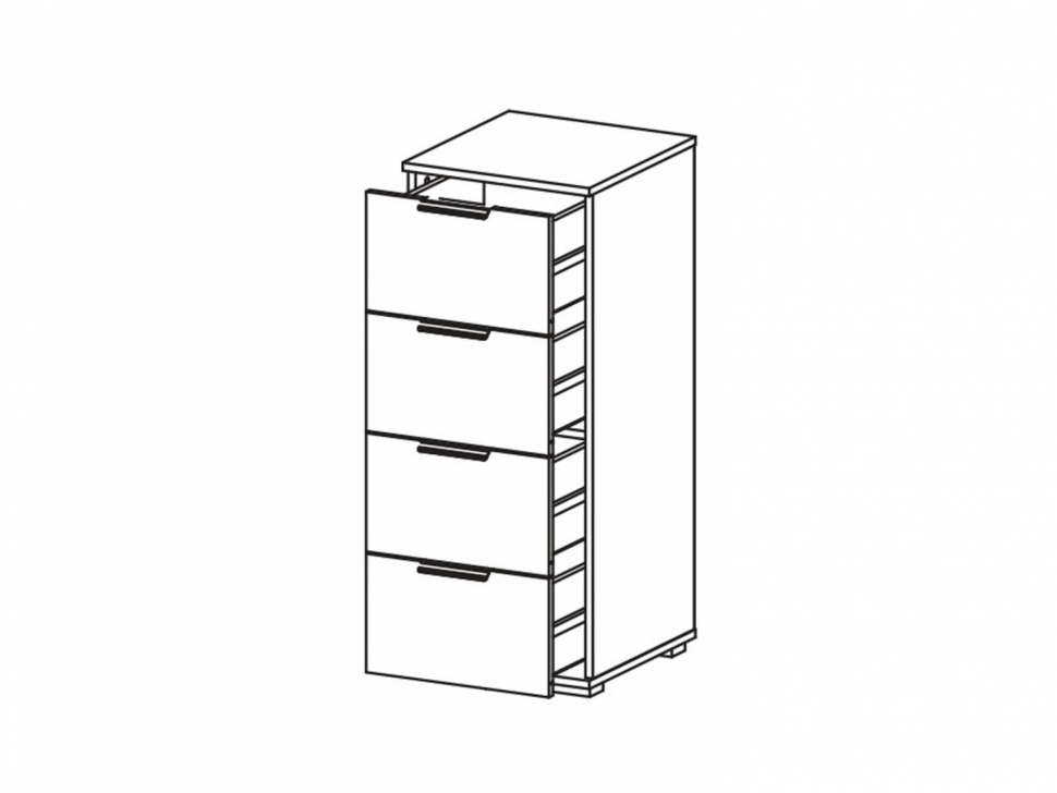 Харди комод узкий Дуб Делано Темный / Грин софт