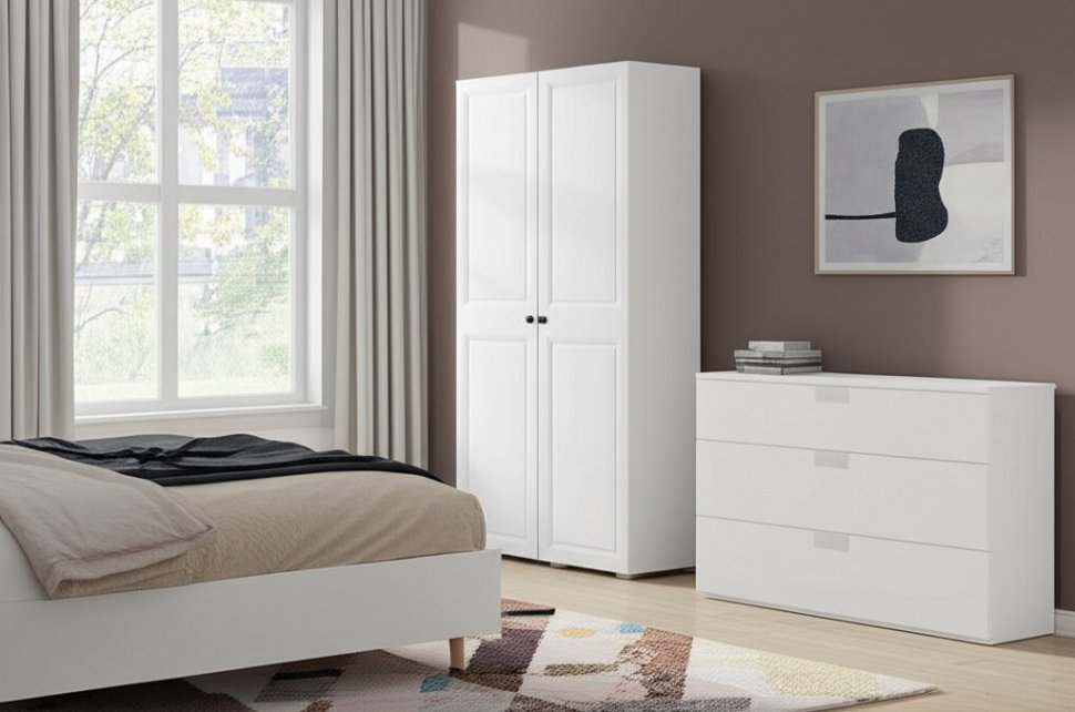 Шкаф 2-створчатый Софт ШК-02 (БТС) Белый