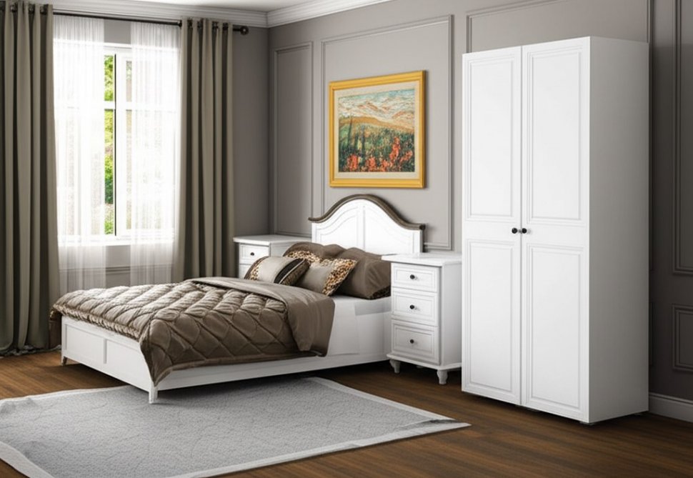 Шкаф 2-створчатый Софт ШК-02 (БТС) Белый