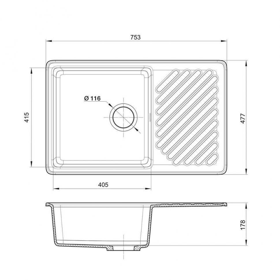 Мойка QUARZ 52, бежевый