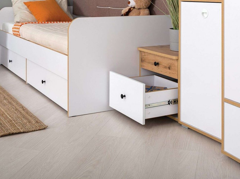 Молодежная Вуди 3 белый/дуб золотой