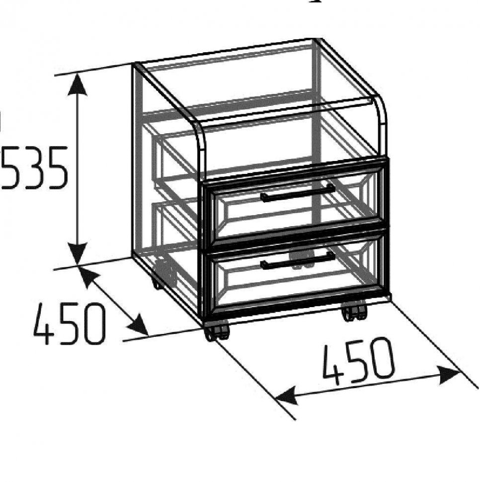 Тумба на колесиках Аурелио (Глазов) 94 Антрацит