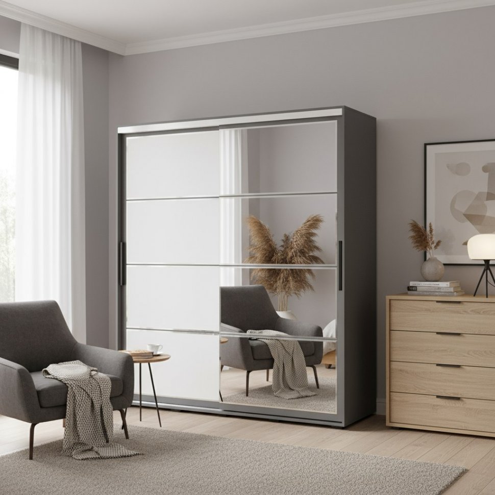 Шкаф-купе Крафт-6, Графит