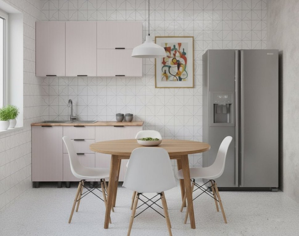 Кухня Аленушка 1,4м с ящ. Лотос Кашемир,скоба антрацит,черный