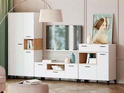 Гостиная Bergen 2 белый/Дуб Бунратти