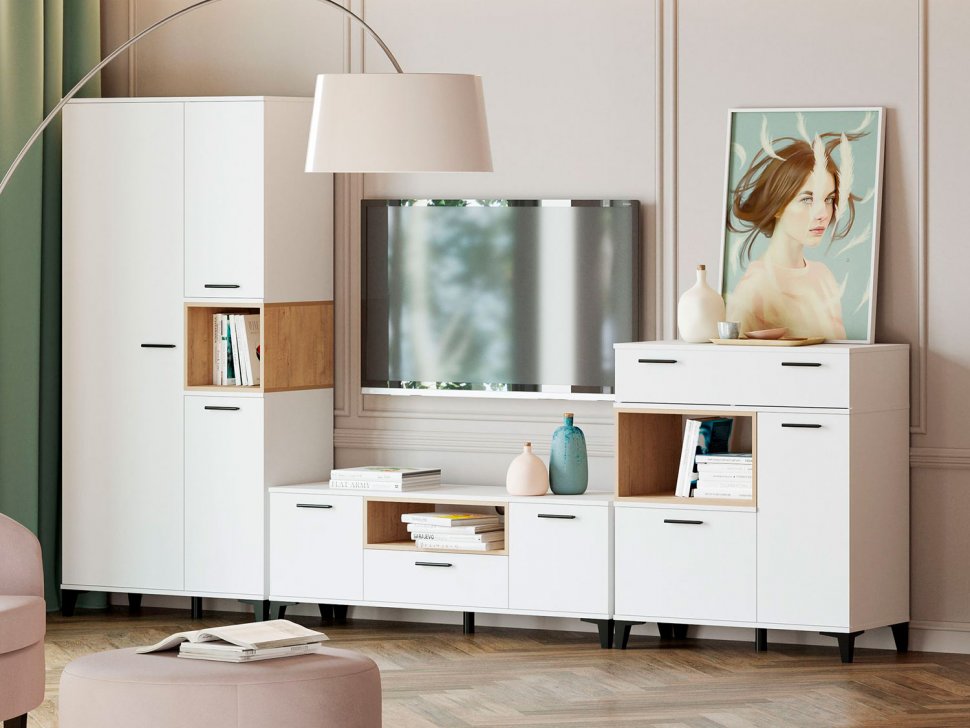 Гостиная Bergen 2 белый/Дуб Бунратти