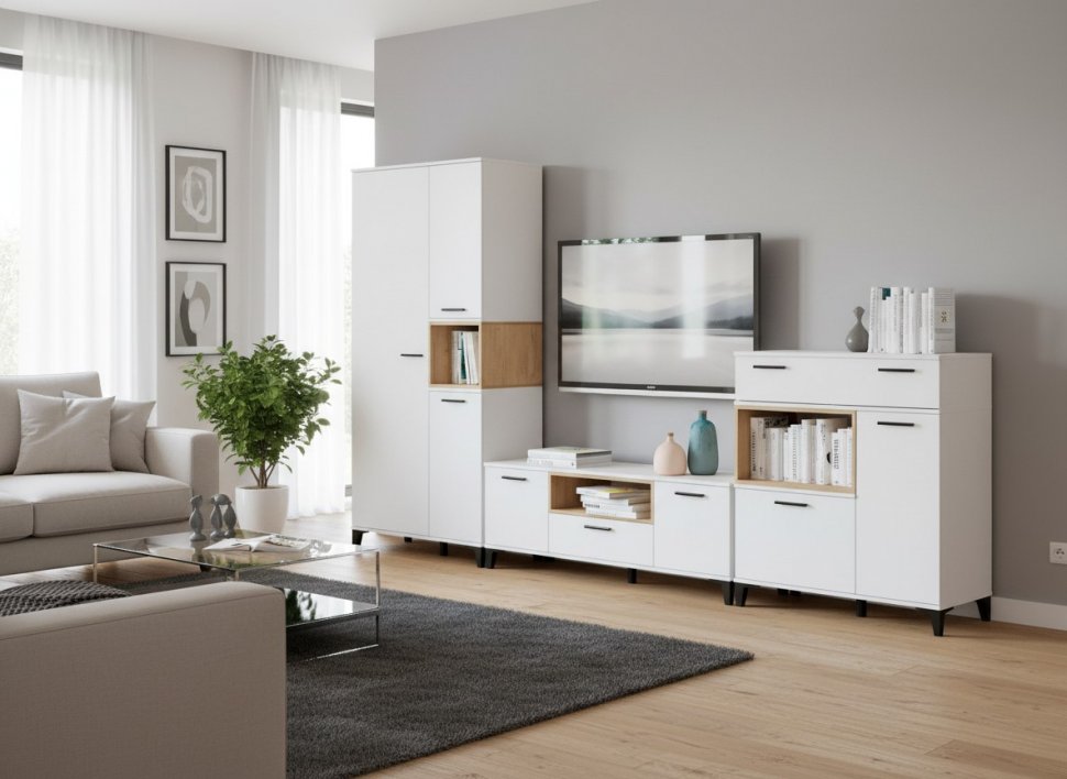 Гостиная Bergen 2 белый/Дуб Бунратти