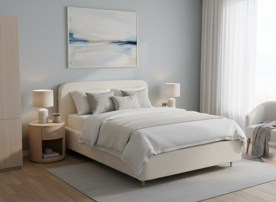 Кровать Fly 1800 с основанием / белый