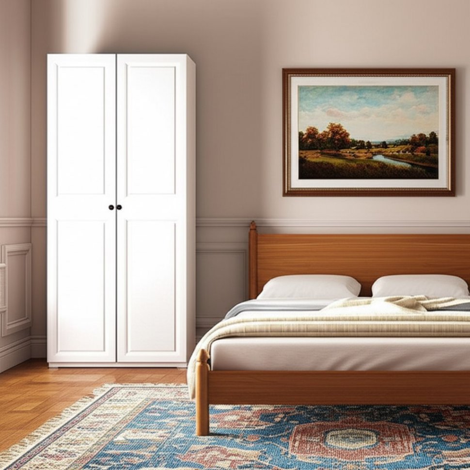 Шкаф 2-створчатый Софт ШК-01 (БТС) Белый