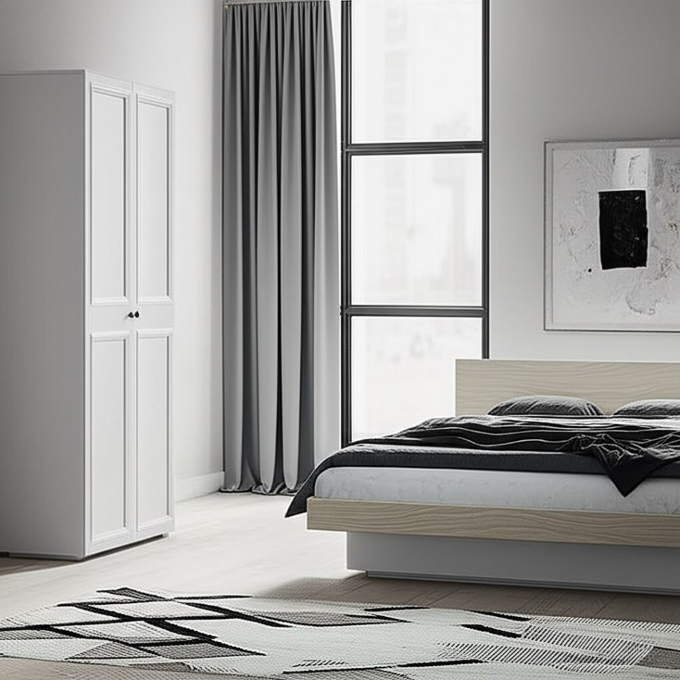 Шкаф 2-створчатый Софт ШК-01 (БТС) Белый