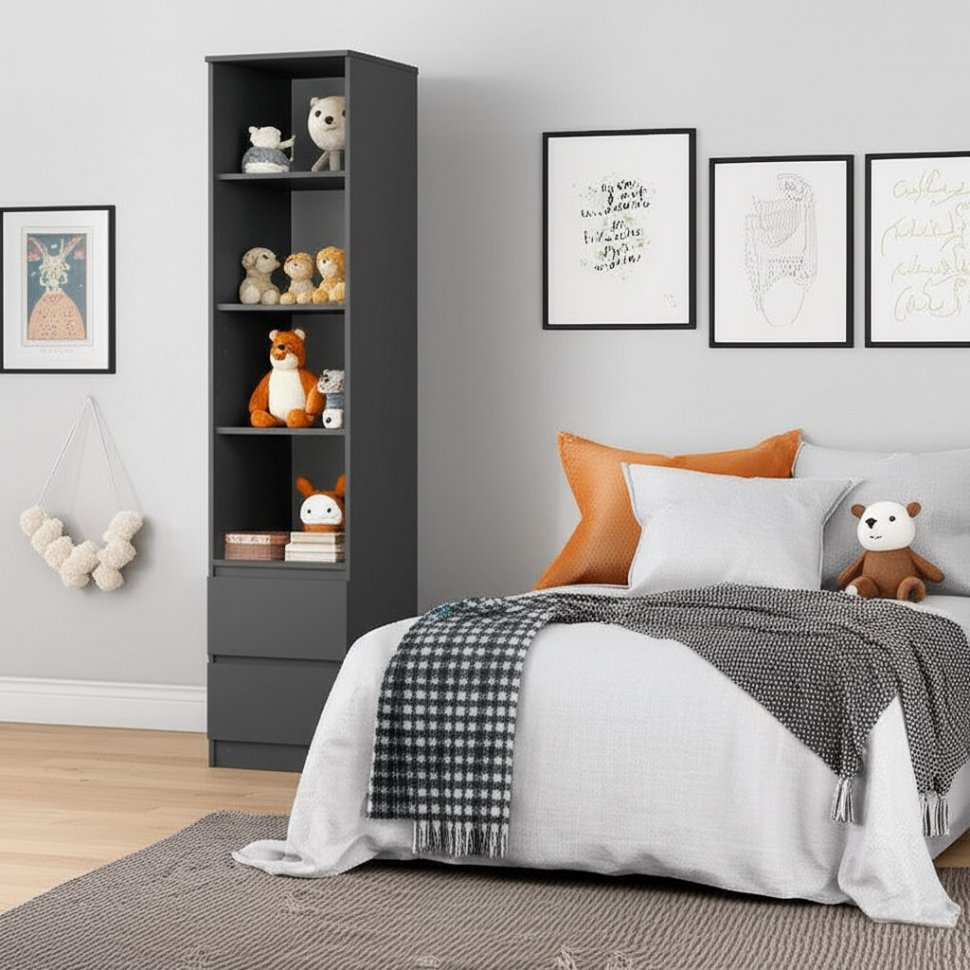 Шкаф-стеллаж Симпл ПН-18 (БТС) Графит