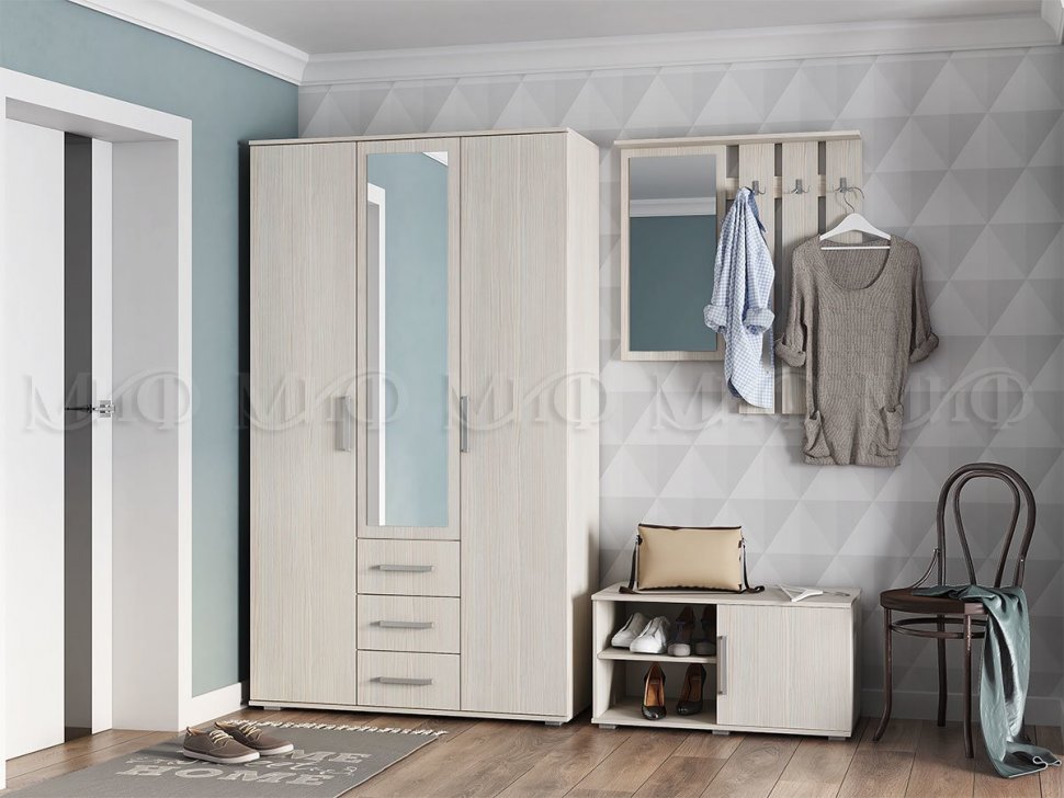 Шкаф 3-створчатый Белла (Сандал светлый)