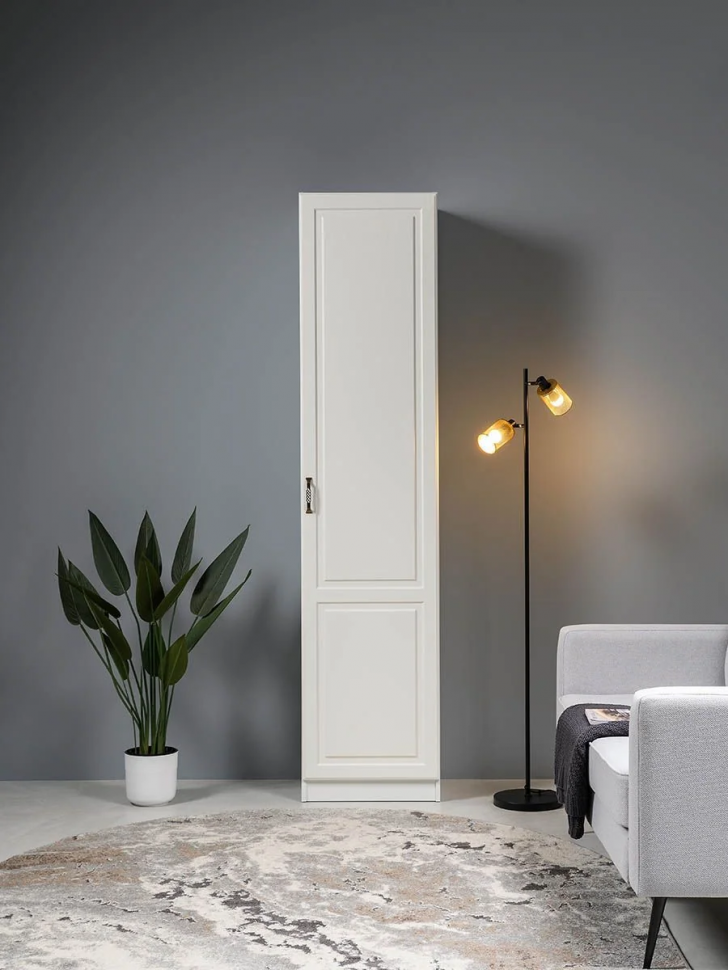 Ливерпуль Шкаф - пенал Белый/Ясень ваниль