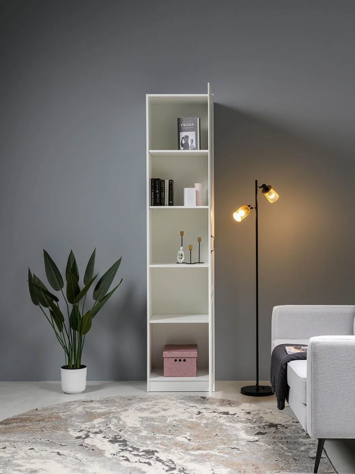 Ливерпуль Шкаф - пенал Белый/Ясень ваниль