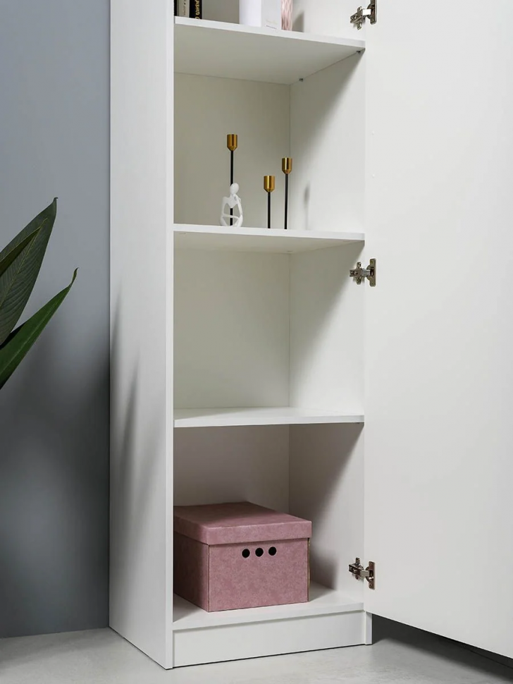 Ливерпуль Шкаф - пенал Белый/Ясень ваниль