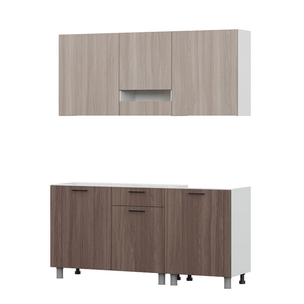 Кухня Розалия 1,7 м (без столешницы), Ясень Шимо светлый, Ясень Шимо темный