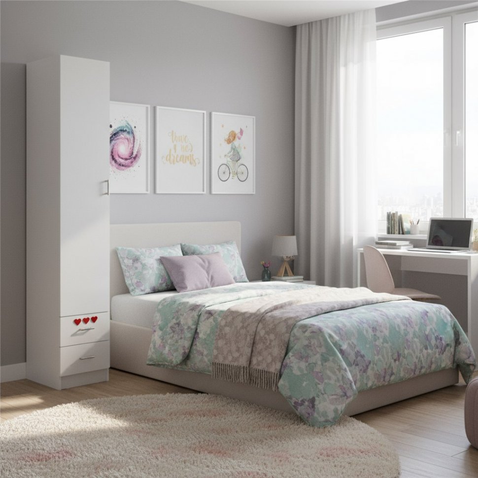 Пенал закрытый Вега Girl, Белый