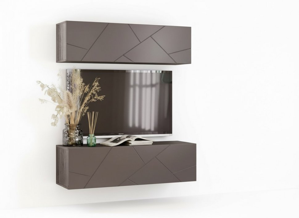 Гостиная Summit комплектация 15 Ясень анкор тёмный/софт графит/капучино