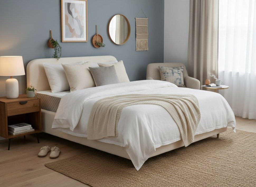 Кровать Fly 1600 с основанием / белый