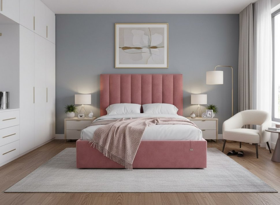 Кровать Ingrid 1400 модель 312 Ультра коралл