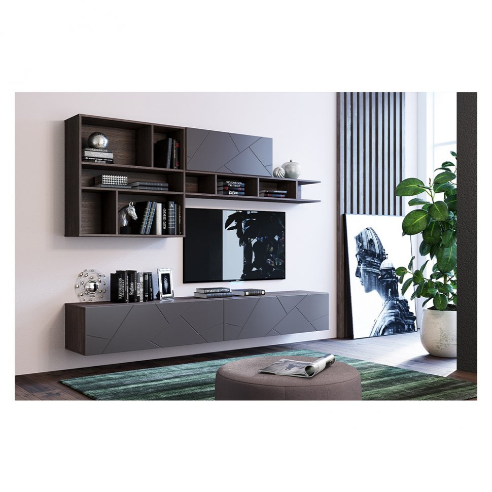 НМ 011.93 Полка навесная Summit / Ясень анкор темный