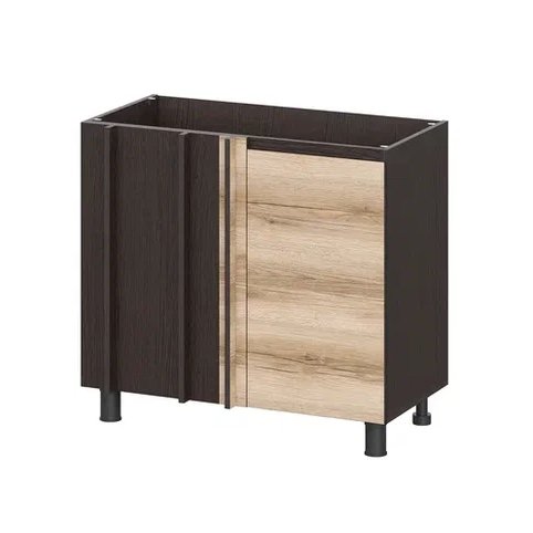 Шкаф кухонный напольный угловой 100 см Берген 10ус (Венге/Дуб Делано)