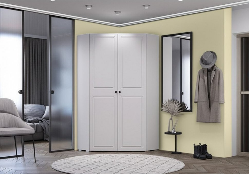 Шкаф угловой Софт ШКУ-01 (БТС) Белый