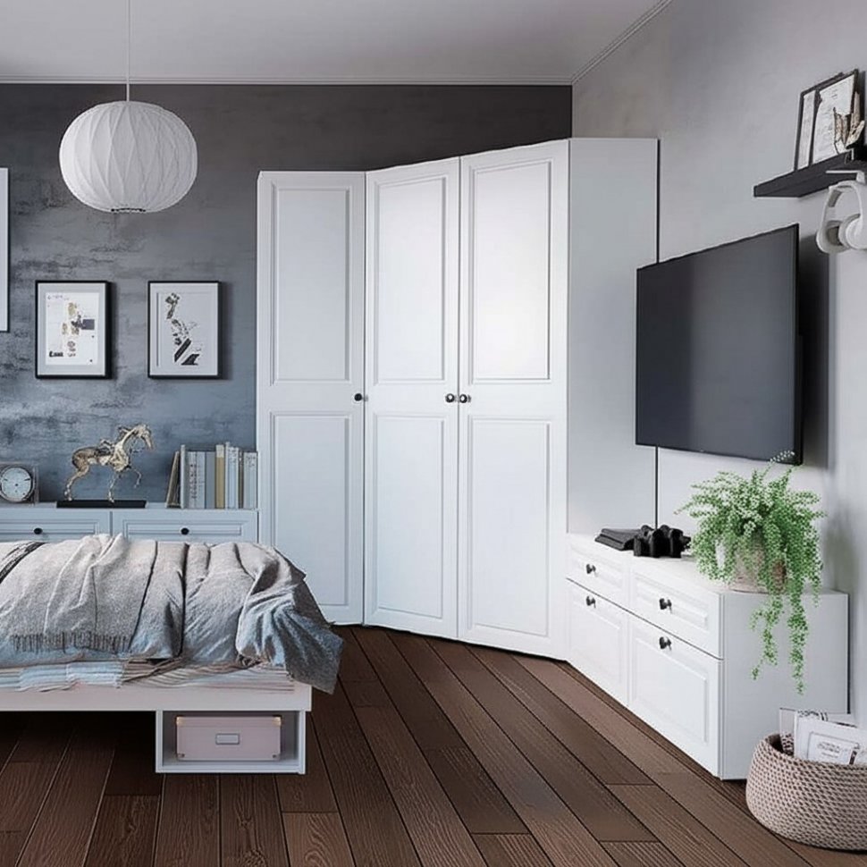 Шкаф угловой Софт ШКУ-01 (БТС) Белый