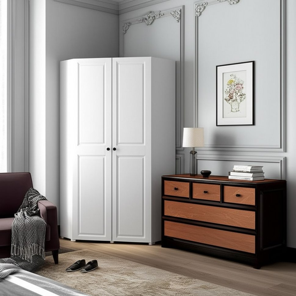 Шкаф угловой Софт ШКУ-01 (БТС) Белый