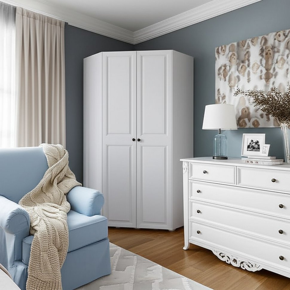 Шкаф угловой Софт ШКУ-01 (БТС) Белый