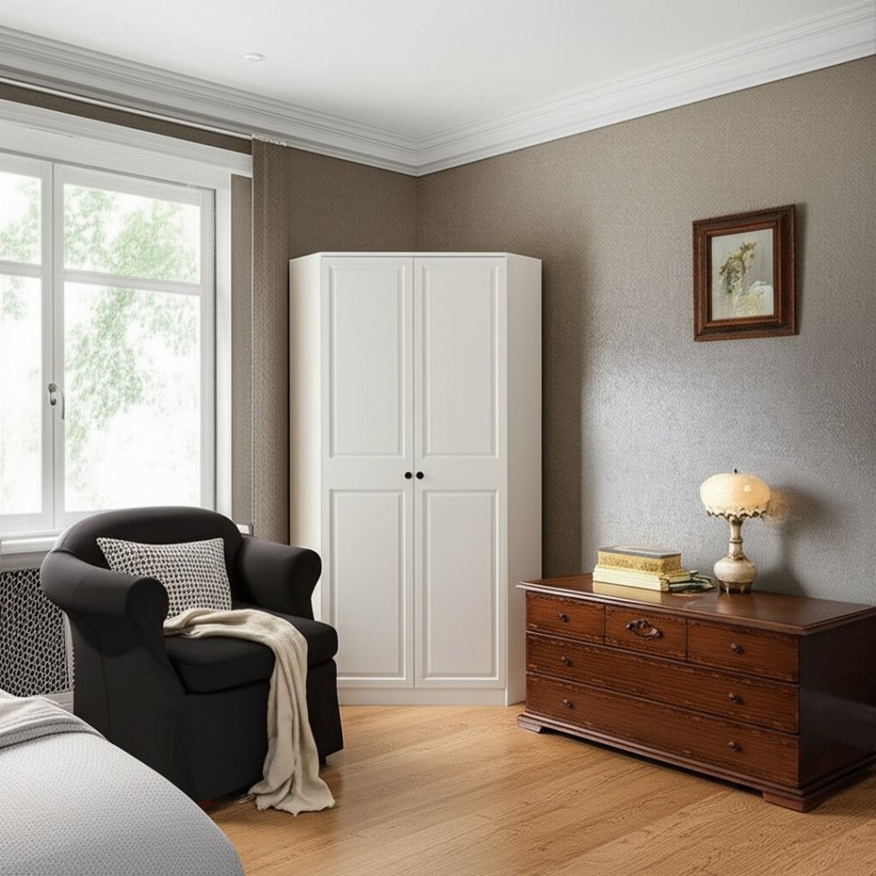 Шкаф угловой Софт ШКУ-01 (БТС) Белый