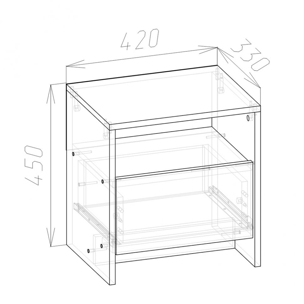 Тумба прикроватная Соня СТ-1 (Белый / Белый глянец)