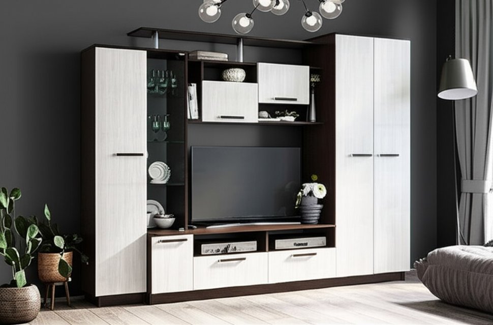 Стенка для гостиной Вега (Интерьер Центр) Венге