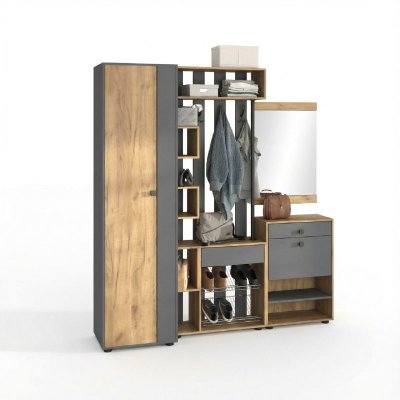 Прихожая мини-лайт компл. 7 дуб крафт/графит