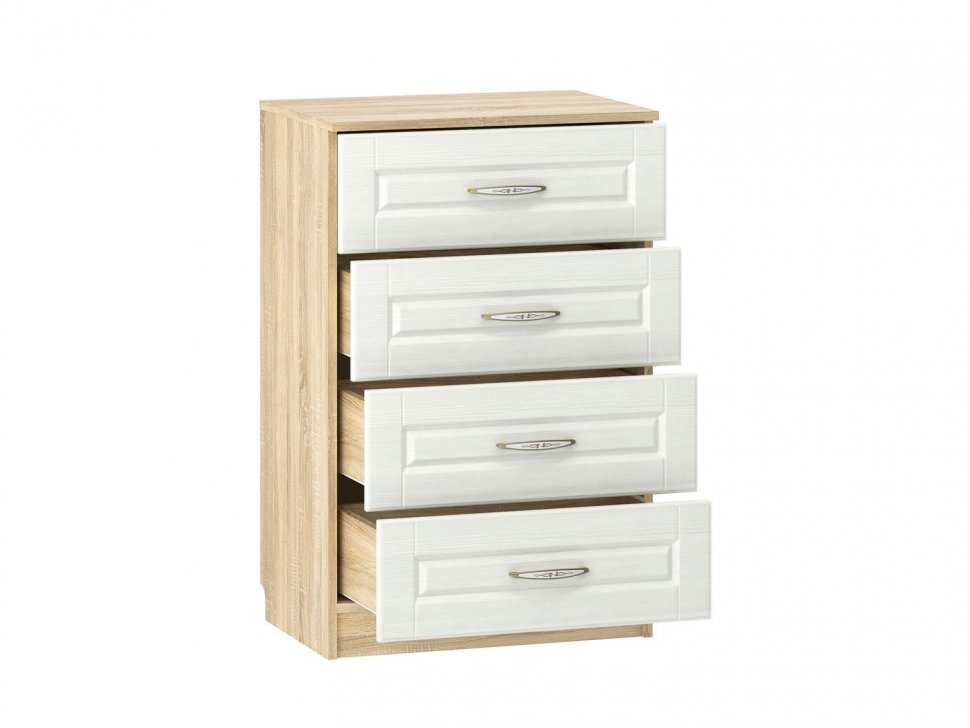 НМ 040.38 Комод Оливия Дуб Сонома/белое дерево