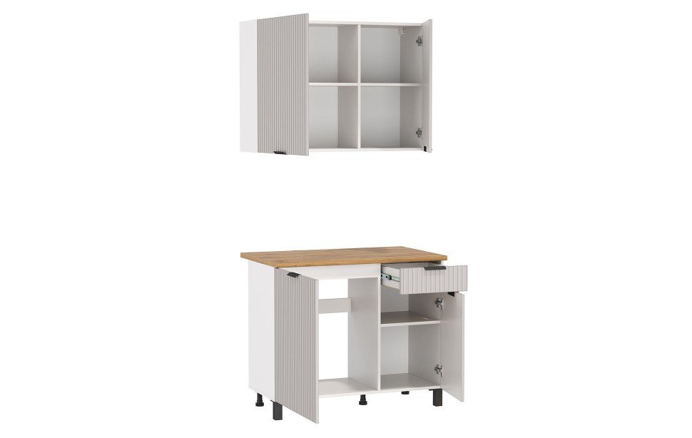 Кухня Венера 1000 МДФ Кашемир фрезерованный