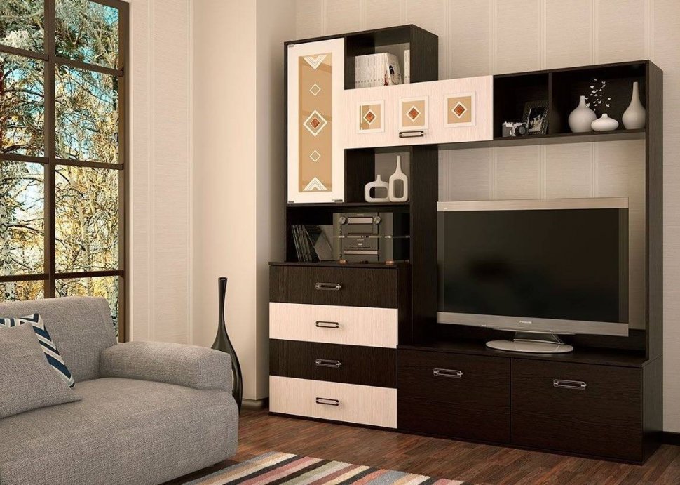 Стенка в гостиную Белла, венге