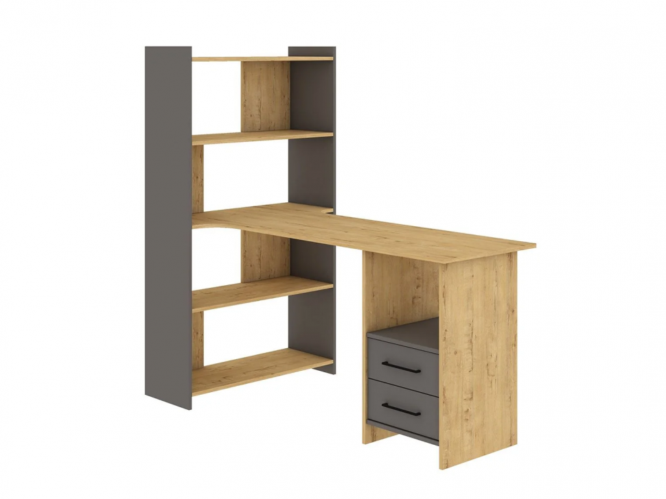 Бруно Стол школьника Дуб Вотан / Серый графит