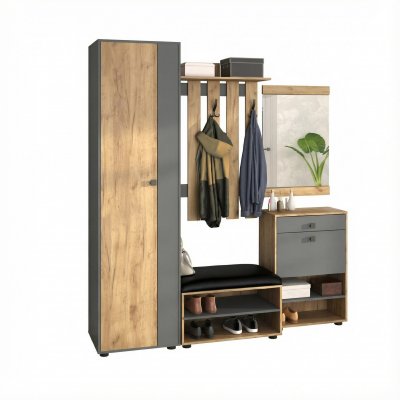 Прихожая мини-лайт компл. 6 дуб крафт/графит