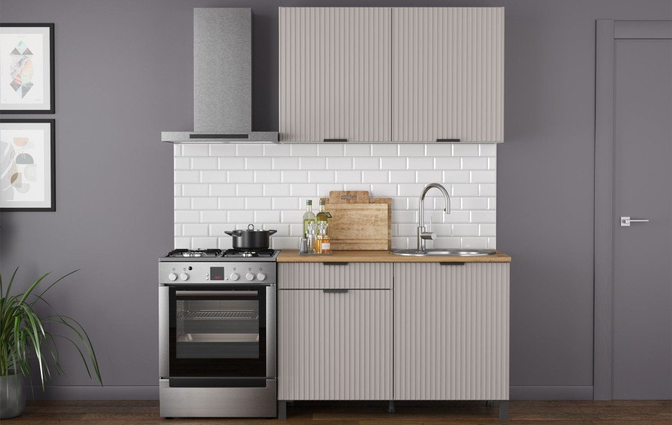 Кухня Венера 1200 МДФ Кашемир фрезерованный