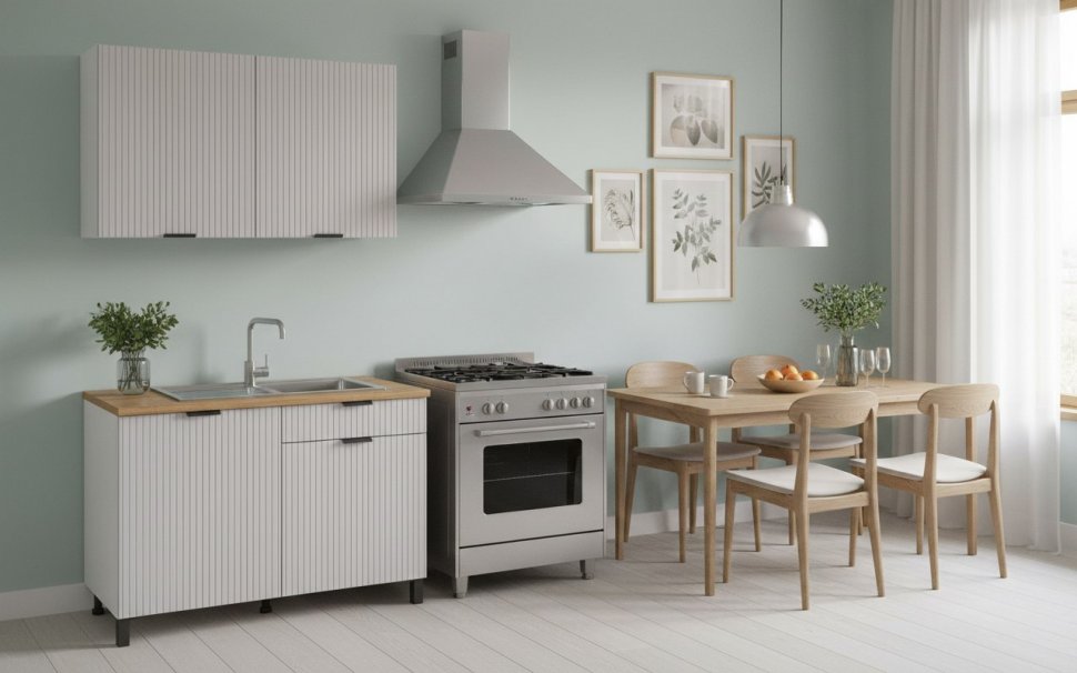 Кухня Венера 1200 МДФ Кашемир фрезерованный