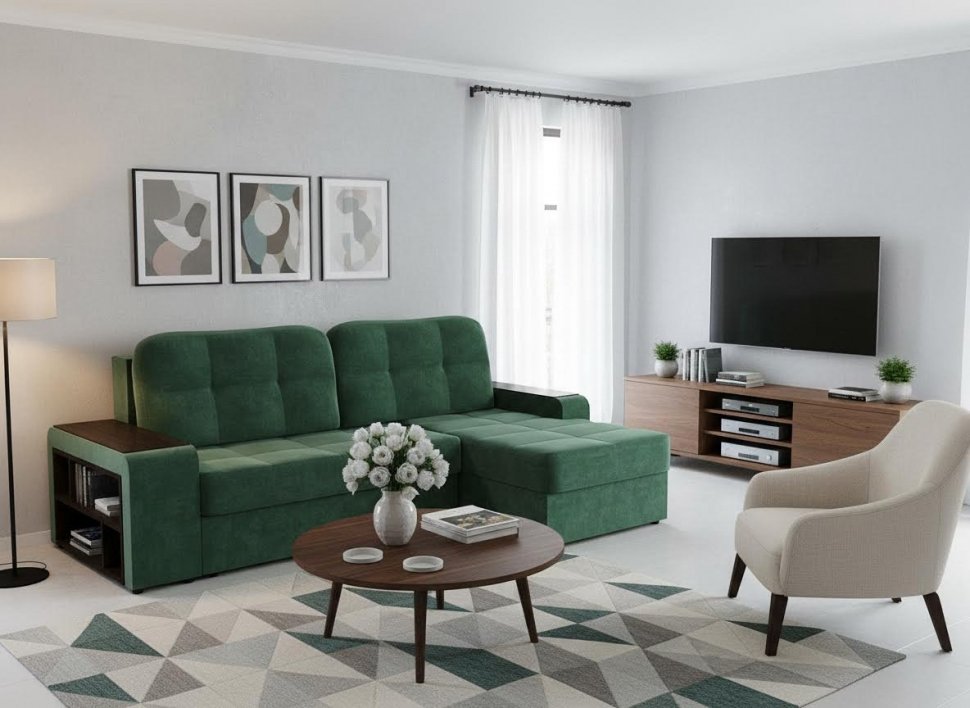 Диван угловой Дубай Ультра форест