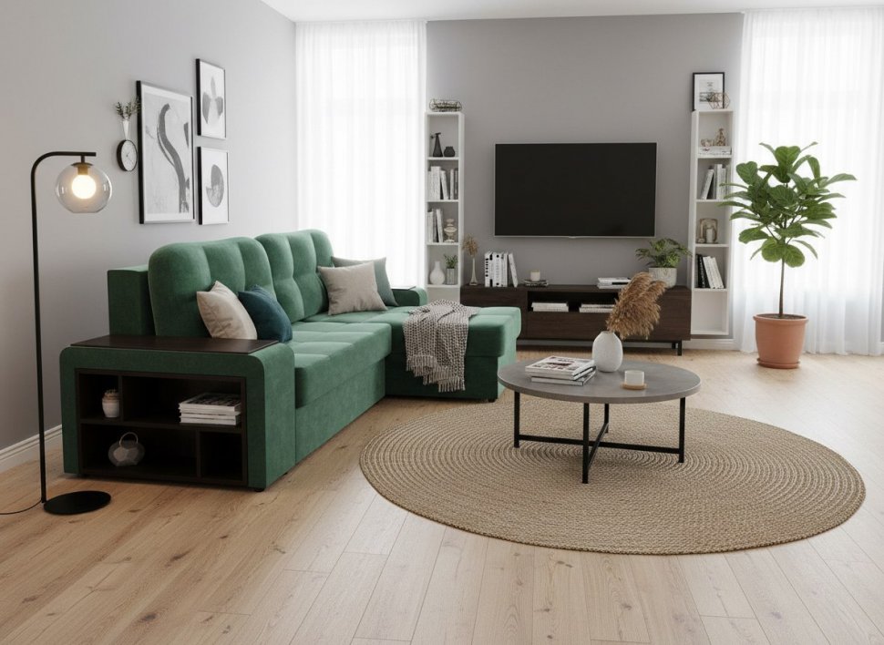 Диван угловой Дубай Ультра форест