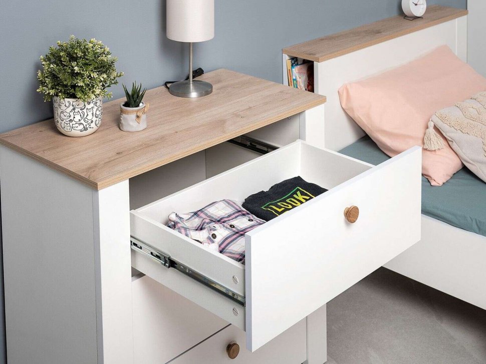 Детская Джастин 2 белый/дуб белый