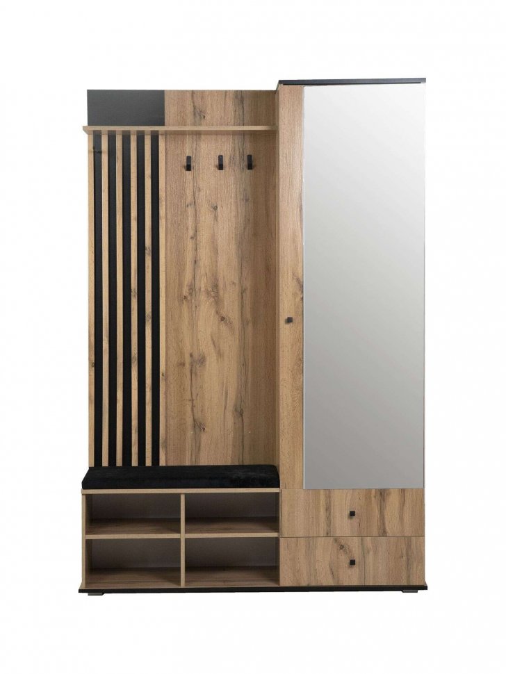 Шкаф для прихожей Либерти 51.22 (опора h20) Дуб вотан/Черный
