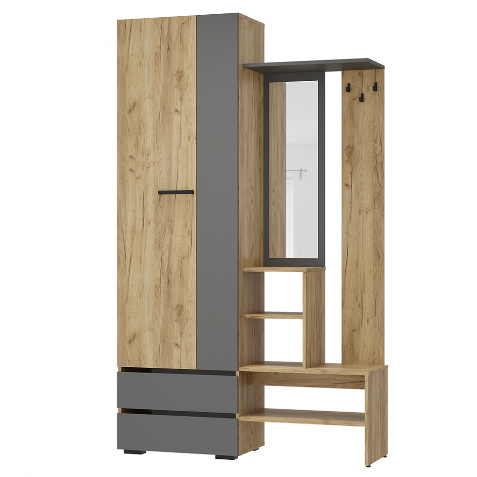 Прихожая Кинг ПР-04, Крафт, Графит