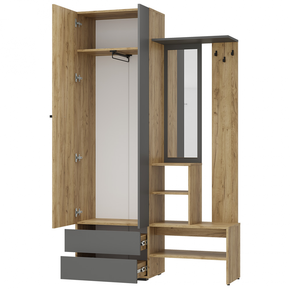 Прихожая Кинг ПР-04, Крафт, Графит